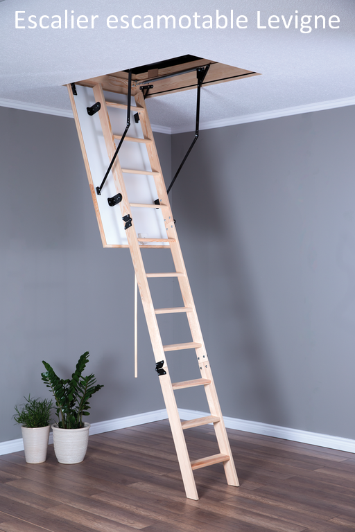 Escalier escamotable en bois, trappe de 60 cm